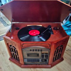 Vintage style hifi stereo TS-1072 wood case CD tape record player radio