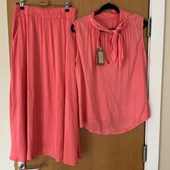 Studio Parisien  Coral blouse&Skirt . Size S UK 12