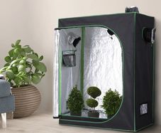 Green Room 600D Oxford 120L x60W x150Hcm Silver Hydroponic Plant-Grow Tent Canopy Indoor Reflective Mylar