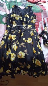Yellow and black dress