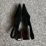 Ganni Pointed Toe Low Heel Pumps Sz 3UK 36 Black Suede Leather Acetate Heel Image 5