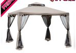 3 x 3m Metal Gazebo Garden Outdoor Marquee Party Tent Canopy Pavillion Patio Shelter with Mesh Sidewalls (FREE SHIPPING)
