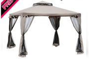 3 x 3m Metal Gazebo Garden Outdoor Marquee Party Tent Canopy Pavillion Patio Shelter with Mesh Sidewalls (FREE SHIPPING)