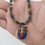 Vintage Venetian Style MultiColor Glass & Old Face Glass Pendant Necklace Image 10