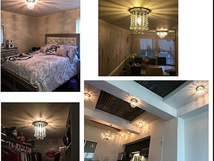Mini Style 1-light Flush Mount Crystal Chandelier (FREE POSTAGE)