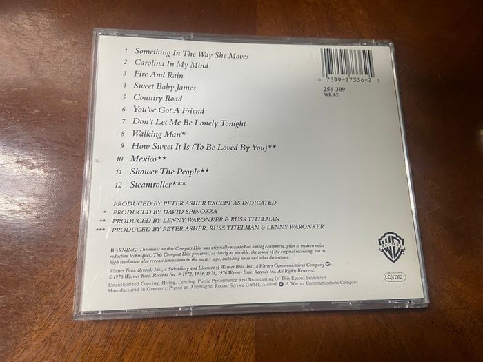 James Taylor Greatest Hits CD