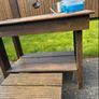 Hand made solid timber mud kitchen with stool with accessories Image 7
