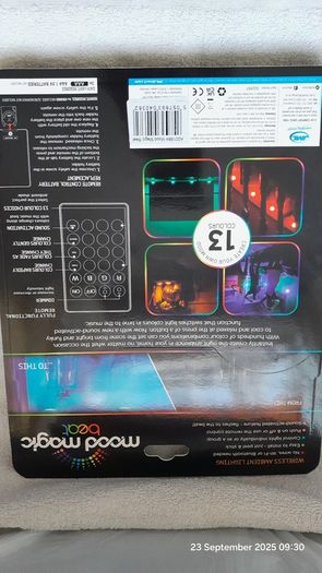 JML Mood Magic Beat Sound Responsive Remote Controlled Wireless Colour Changing LED lights - Pack Of 4