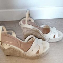 Primark cream espadrille wedges - size 4