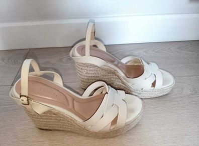 Primark cream espadrille wedges - size 4