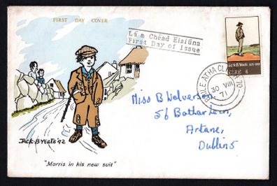 1971 Ireland Contemporary Irish Art (Jack B Years) Commemorative Stamp Addressed First Day Cover (FDC) with Dublin Cancel