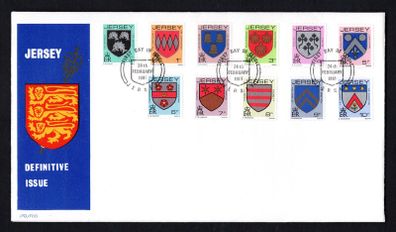 1981 Jersey Arms of Jersey Families New Definitive Issue Stamp First Day cover (FDC)