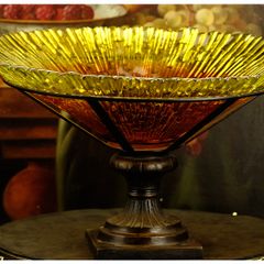 Mid Century Modern Large Pavel Panek Glass Starburst Bowl