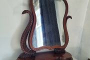 Antique mahogany table top mirror