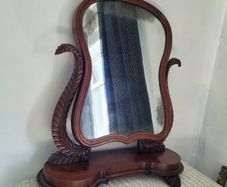 Antique mahogany table top mirror