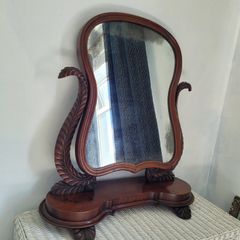 Antique mahogany table top mirror