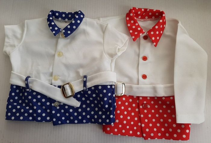 2 vintage 70's crimplene baby tops