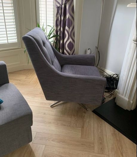 Grey swivel chair