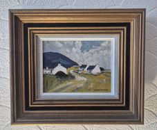Joan Drury Original Irish Landscape Painting - Vintage Tramore Custom Frame