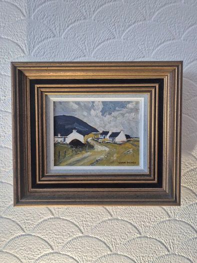 Joan Drury Original Irish Landscape Painting - Vintage Tramore Custom Frame