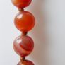 Vintage Natural Red Carnelian Agate Bead Necklace strung on a silk cord length 20" Image 6