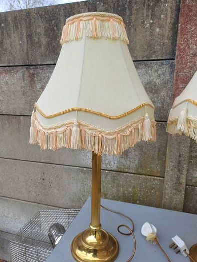 Vintage Brass Column Table Lamps