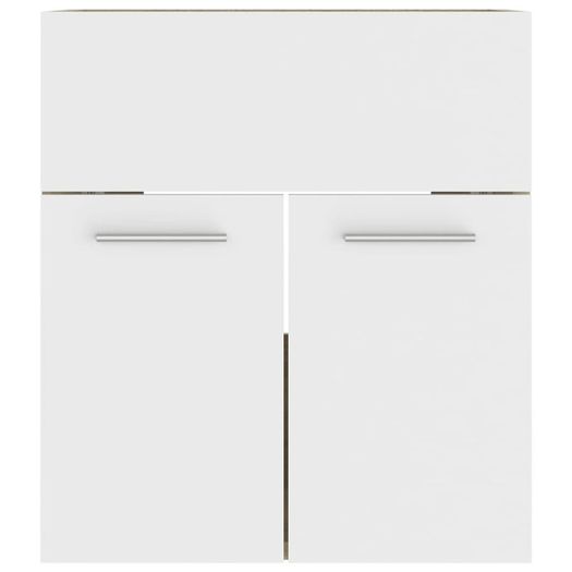 Sink Cabinet with Built-in Basin White and Sonoma Oak Chipboard