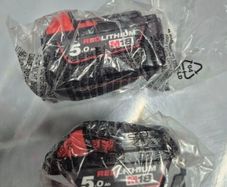 Milwaukee M18B5 5.0Ah Batteries x2
