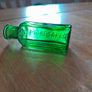 Antique Miniature Green Glass Poison Bottle. Victorian 1/2 oz Size (70mm) NOT TO BE TAKEN. Image 4