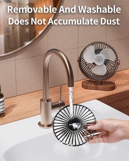 Desk Fan, Small USB Desk Fan Silent, 3 Speeds Portable Personal Desktop Fan, Dual 360 Degree Adjustment Mini Fan, Quiet Operation for Home,Office,School and Outdoor