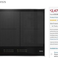 Miele Induction Hob 80cm KM7575 FR