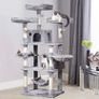 Cat Tree Tower 170cm Cat Scratching Post with Condos, Basket, Hammock & Plush Perches for Kittens, Large Cats, Light Grey (FREE POSTAGE) Image 6