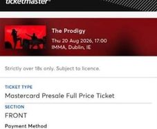 The Prodigy 2x tickets