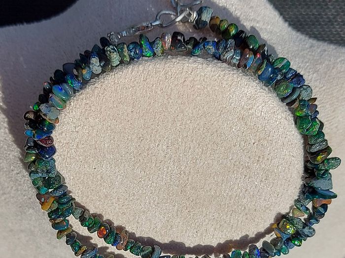 44ct Black Opal Necklace 46cm