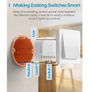 Meross Smart Light Switch Module, DIY Wall Switch Module, Wireless Relay Smart Switch works with Apple HomeKit, Alexa, Google Image 2