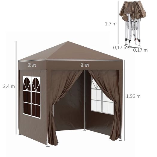 NEW SALE | 2 x 2m Pop-up Gazebo, Portable with Sidewalls | High-Quality Steel Frame | Water-Resistant | UV Protection | Blue