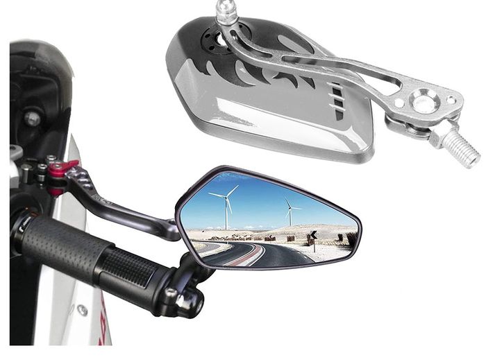 New Aluminum 2 Pcs Safety Adjustable Mirror Bike Bicycle Rear View Glass #1458
