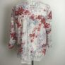 M&S Ivory red & blue floral peasant style top 3/4 sleeve size 20 includes postage Image 6