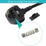 1 Way Gang Extension Lead 3M, Single Socket Mains Power Extension Lead 13A UK 3Pin Fused Plug male to female Travel Use Extension Cord Power Strip, Tough and Fireproof, Blac Image 5