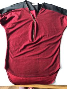 Burgundy and Black Zip Top