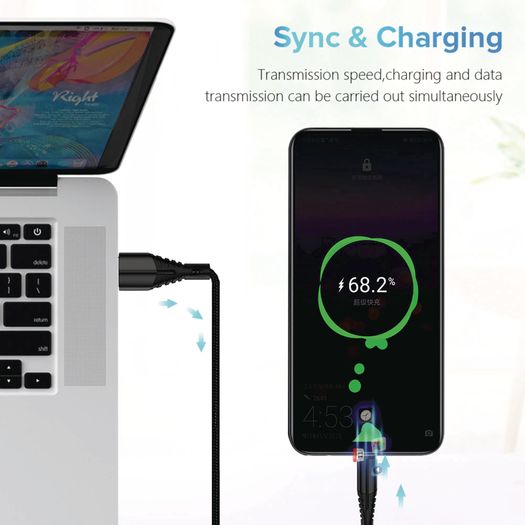 1/2/3 Meter USB-C Charging Lead For Samsung S9 S10+ S20+ Type C Charging Fast Charger Phone Cable Samsung