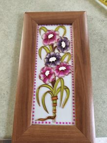 FRAMED FLOWER'S Glass Paintings by Rita Pettigrew