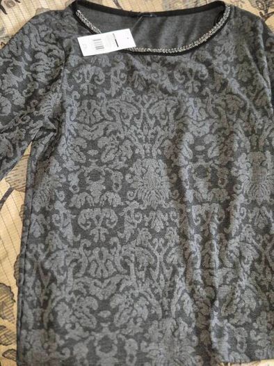 F&F Jacquard Grey Top , NEW With Tags , UK 16 / EU 44