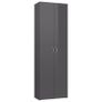 Office Cabinet High Gloss Grey 60x32x190 cm Chipboard Image 10