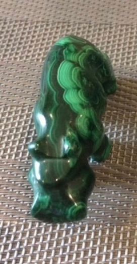 Hand Carved Malachite Hippo