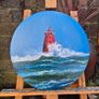 Storm Bram at Poolbeg Lighthouse | Oil Painting on canvas Image 4