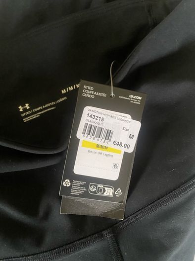 Under Armour UA Motion Ultra High-Rise Leggings in black, size medium.