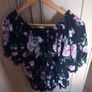 Ladies Quiz Black & Pink Floral Top Image 3
