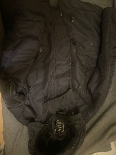 Alpha Industries Model 3A382 Parka Jacket Black Size M