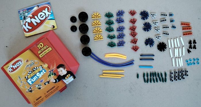 Vintage Kids Building & Games Bundle - 2003/2005 (K'NEX, Travel Operation, Interactive Book)
